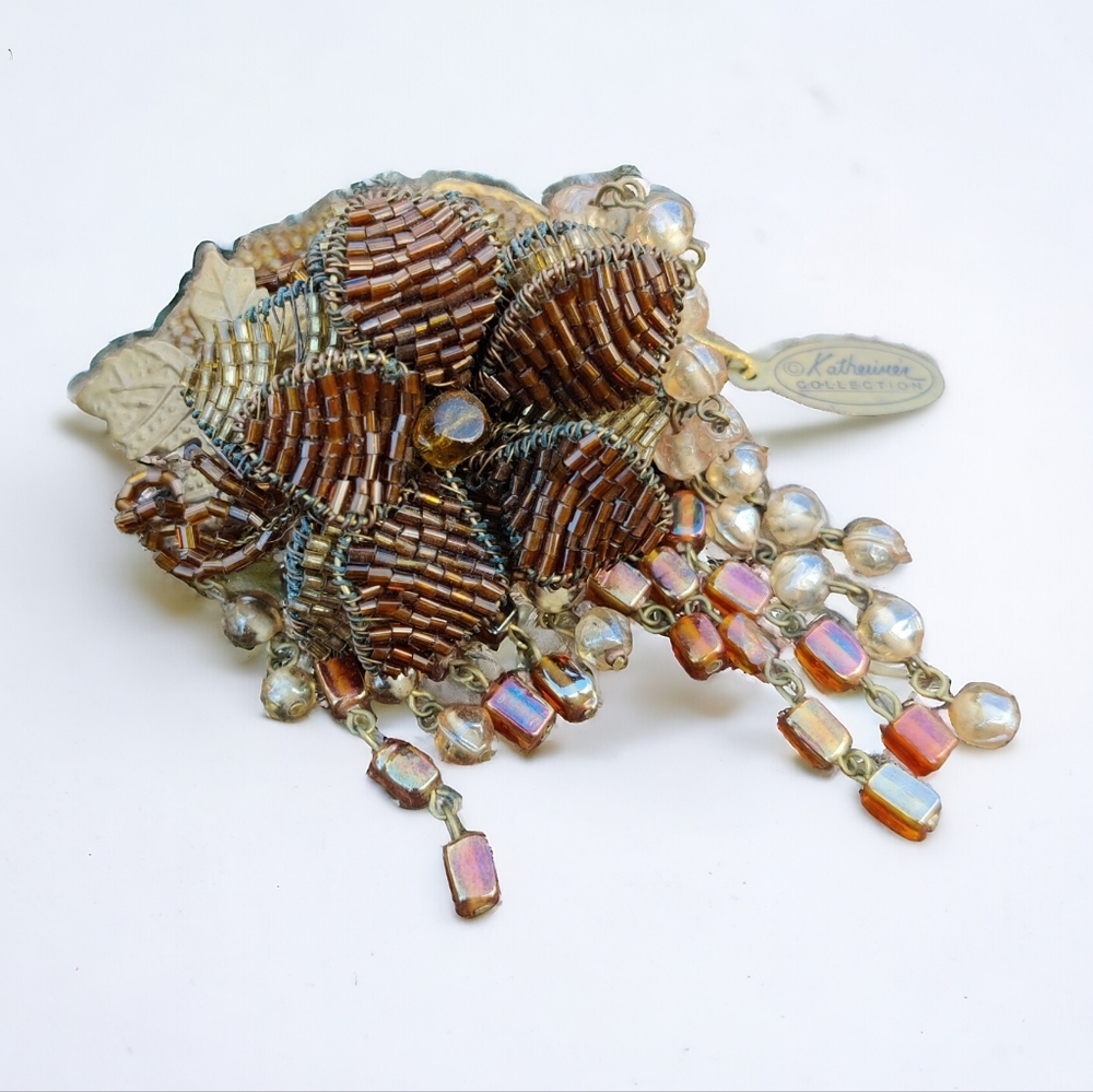 Vintage Katherine Collections beaded wine bottle decoration